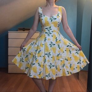 ModCloth/Collectif lemon yellow  size UK12/M dress